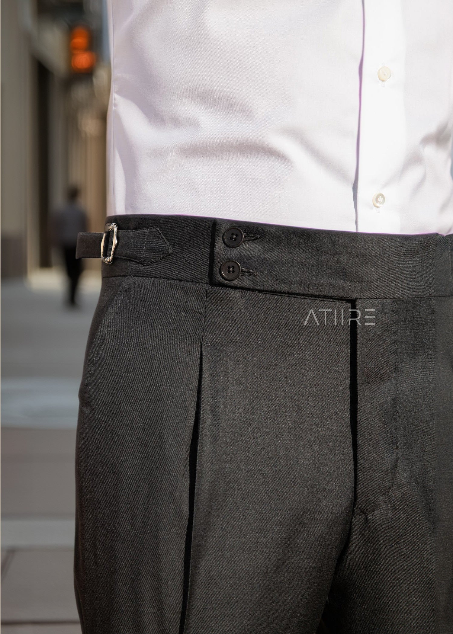 BLACK SIGNATURE BUTTONED GURKHA PANTS