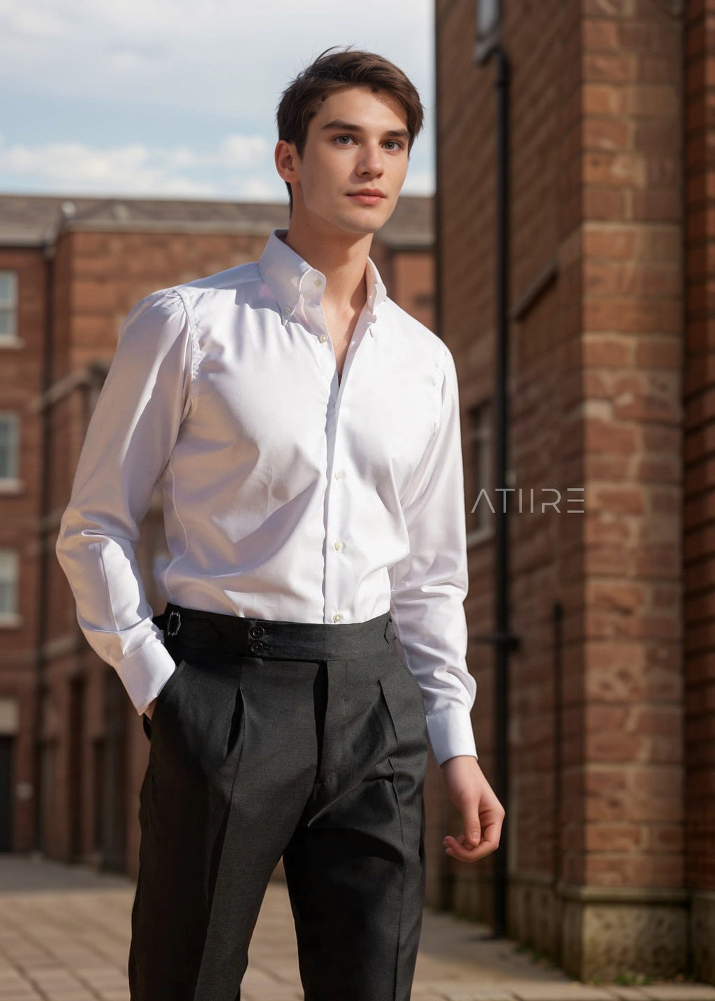BLACK SIGNATURE BUTTONED GURKHA PANTS