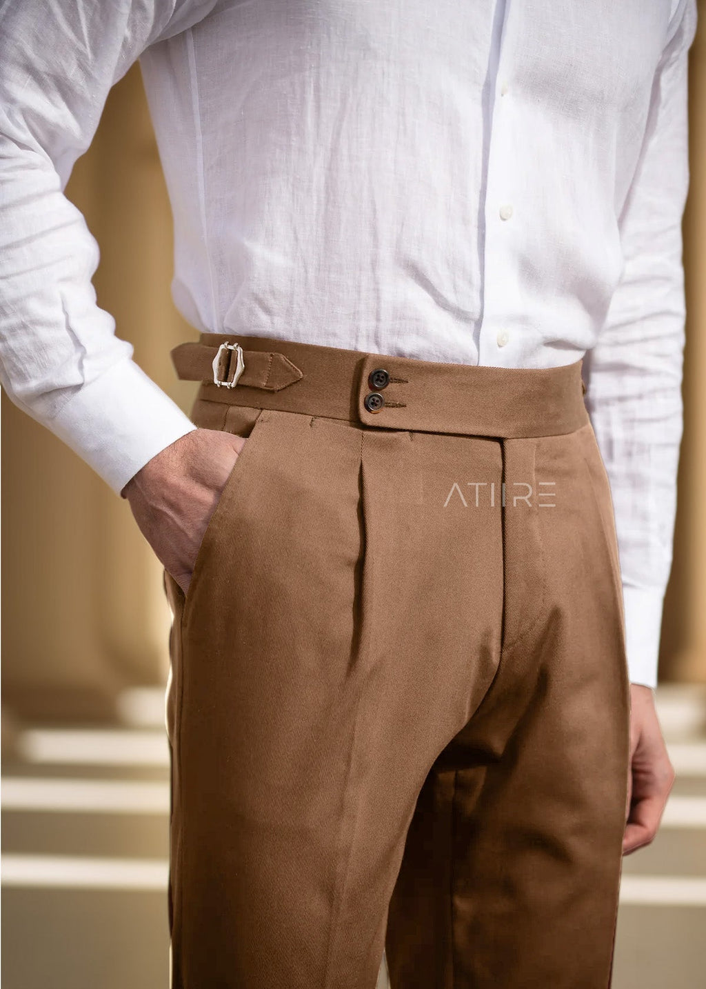 CAMEL SIGNATURE BUTTONED GURKHA PANTS