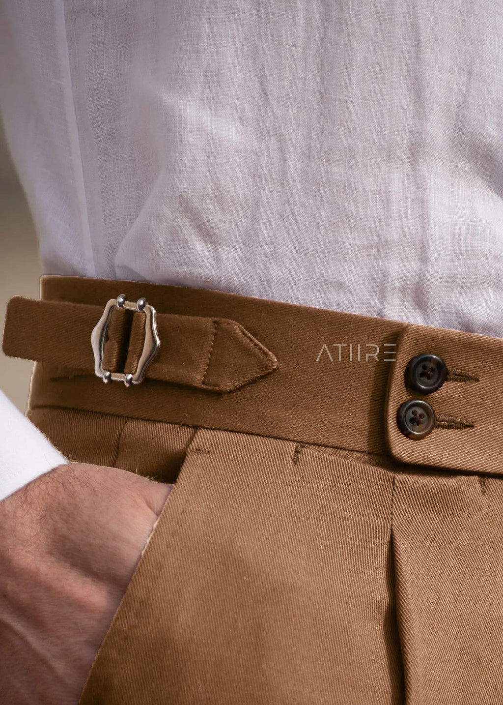 CAMEL SIGNATURE BUTTONED GURKHA PANTS