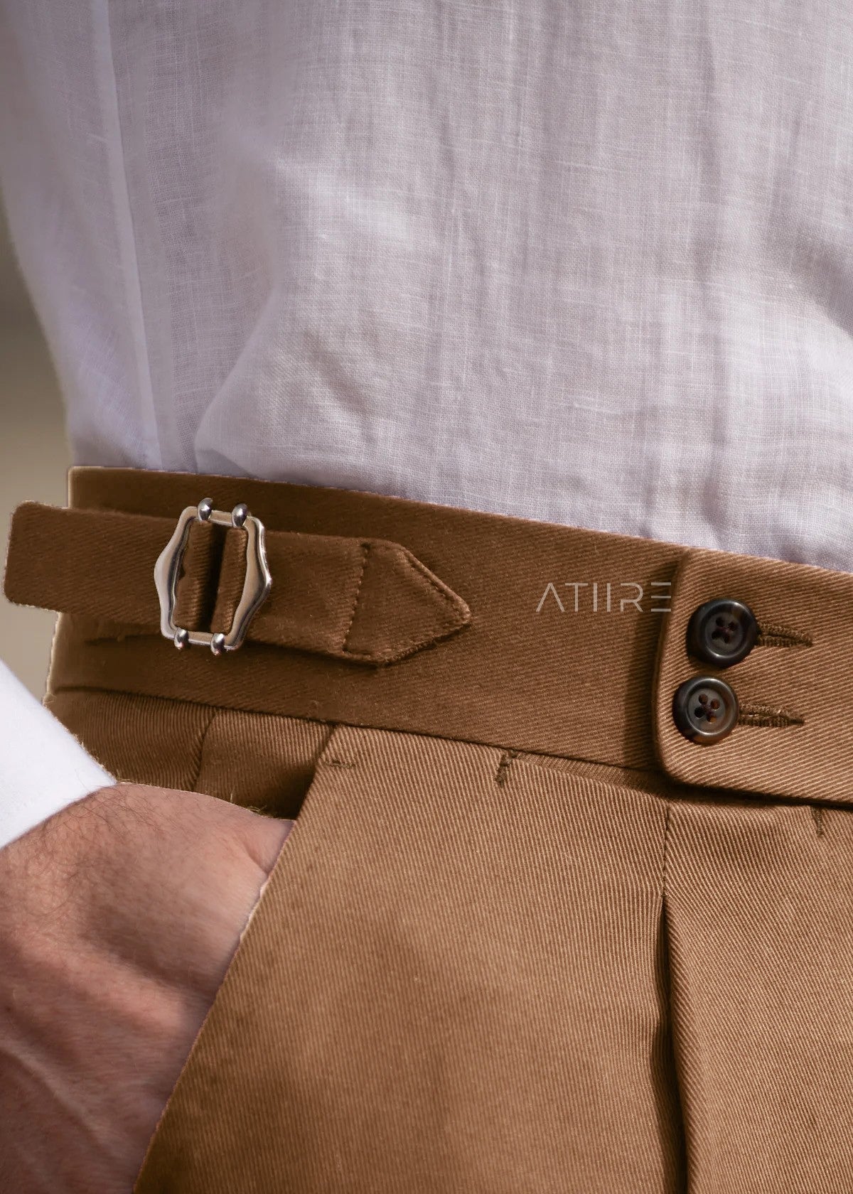 CAMEL SIGNATURE BUTTONED GURKHA PANTS