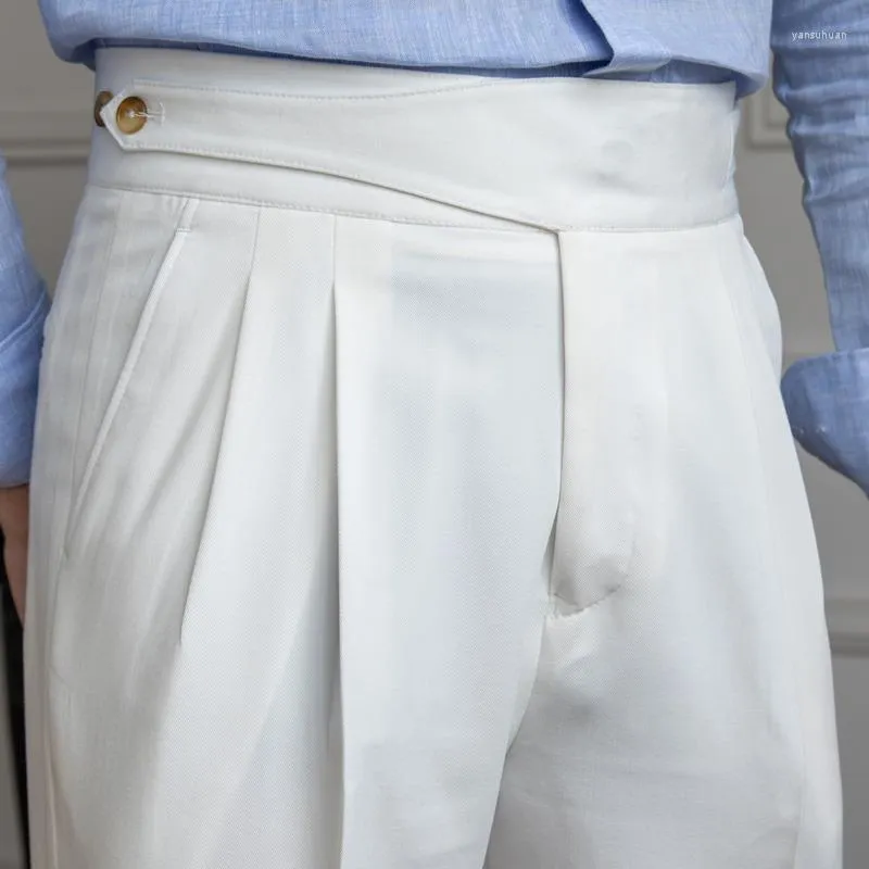 WHITE CLASSIC BUTTONED GURKHA PANTS