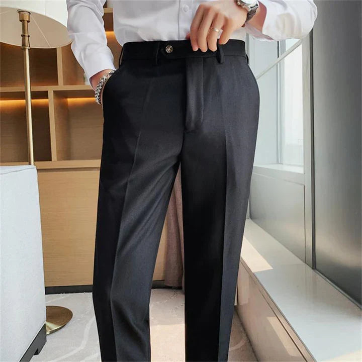 BRITISH STYLISH FORMAL SUIT PANTS JET BLACK