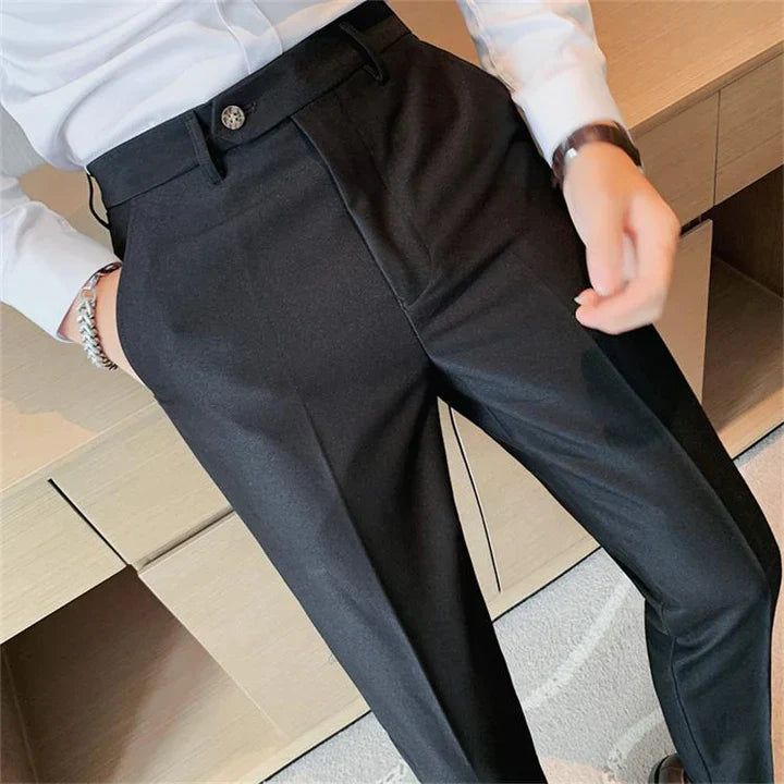 BRITISH STYLISH FORMAL SUIT PANTS JET BLACK